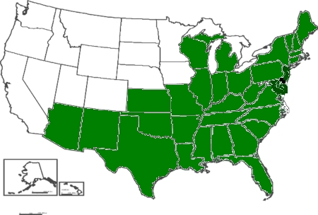 Chamaecristas nictitans  distribution