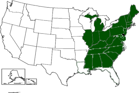 Opuntia humifusa distribution