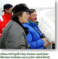 Athos Oil Spill-Clay Sutton and Jane Morton Geletto survey for oiled birds