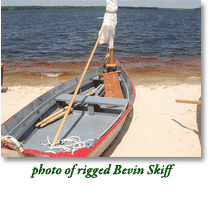 photo of rigged Bevin Skiff
