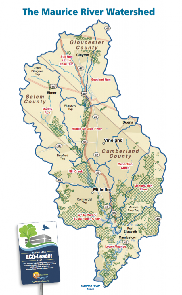 Maurice river watershed map