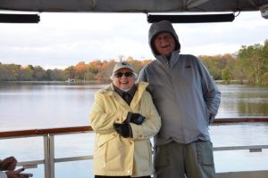 Pat and Gordon Moore enjoying a 2017 cruise